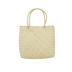 Bolsa Minerva de palma natural tejida a mano por artesanas de Oaxaca, elaborada con fibra natural y técnicas tradicionales de la cestería oaxaqueña.