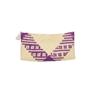 Bolsa Paty tipo lapicera tejida a mano con palma natural por artesanas de Oaxaca, elaborada con fibras naturales y diseños tradicionales.